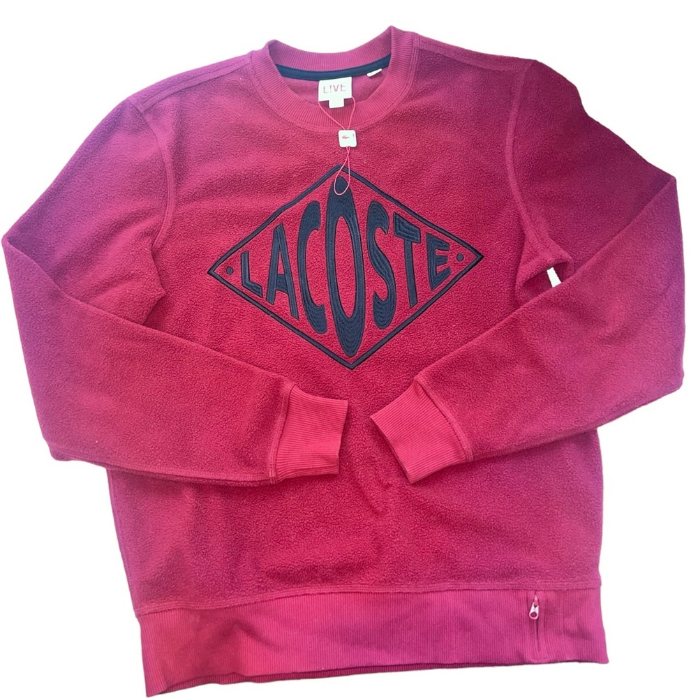 Lacoste burgundy crewneck oversized